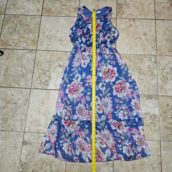 NWT Lara G by Lara Guidotti  Silk Blend Denim Floral Maxi Dress Size Large - Picture 10 of 11
